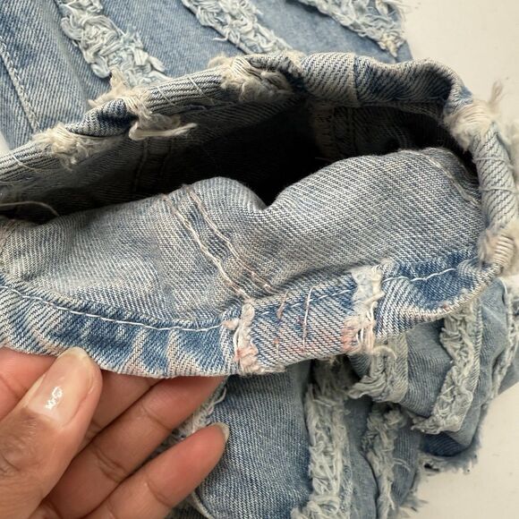 The Ragged Priest Gaze Mom Jeans 30 Circle Panel Frayed Edgy ASO Dixie D’Amelio - Picture 13 of 13